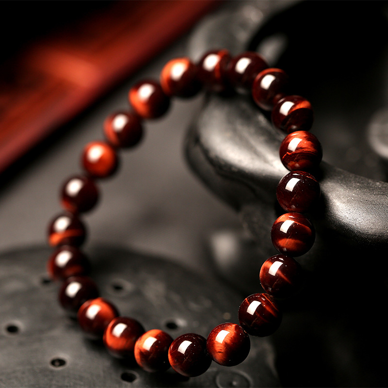 Red Tiger Eye Beaded Bracelet – Vintage Style, Energy & Focus