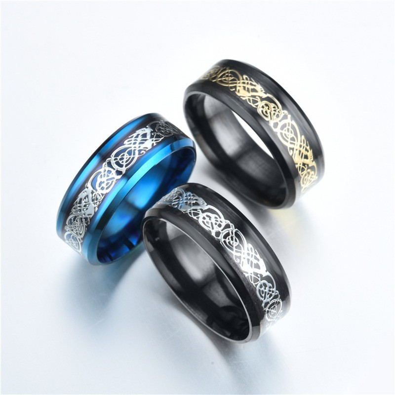 Titanium Steel Dragon Ring – Unisex Punk Style Jewelry