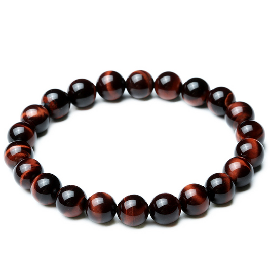 Red Tiger Eye Beaded Bracelet – Vintage Style, Energy & Focus