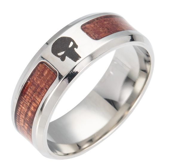 Wood & Steel Tree Ring – Unisex Nature-Inspired Jewelry