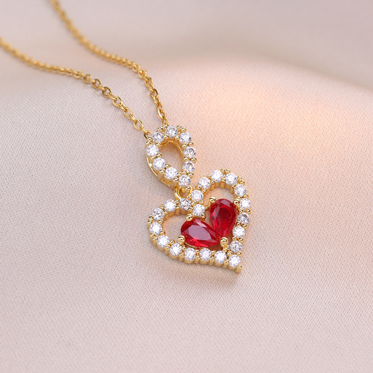 Exquisite Crystal Heart Pendant Necklace – Elegant Rhinestone Jewelry for Women
