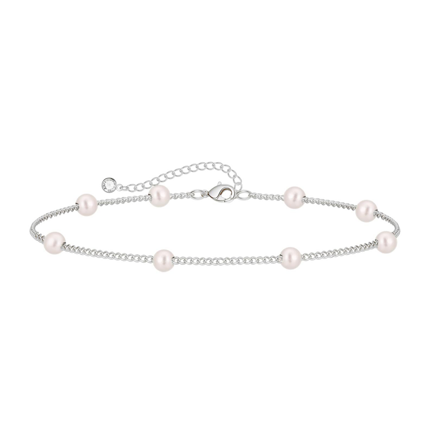 Elegant Heart Pearl Chain Bracelet – Timeless Gold & Silver Design