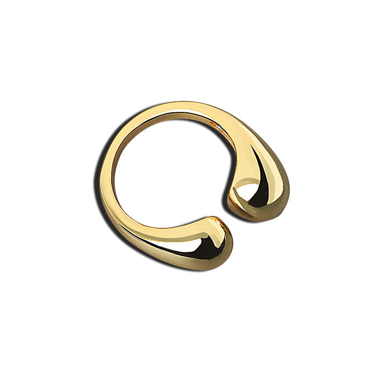 Elegant Water Drop Ring – Adjustable Copper Jewelry in Gold & Platinum