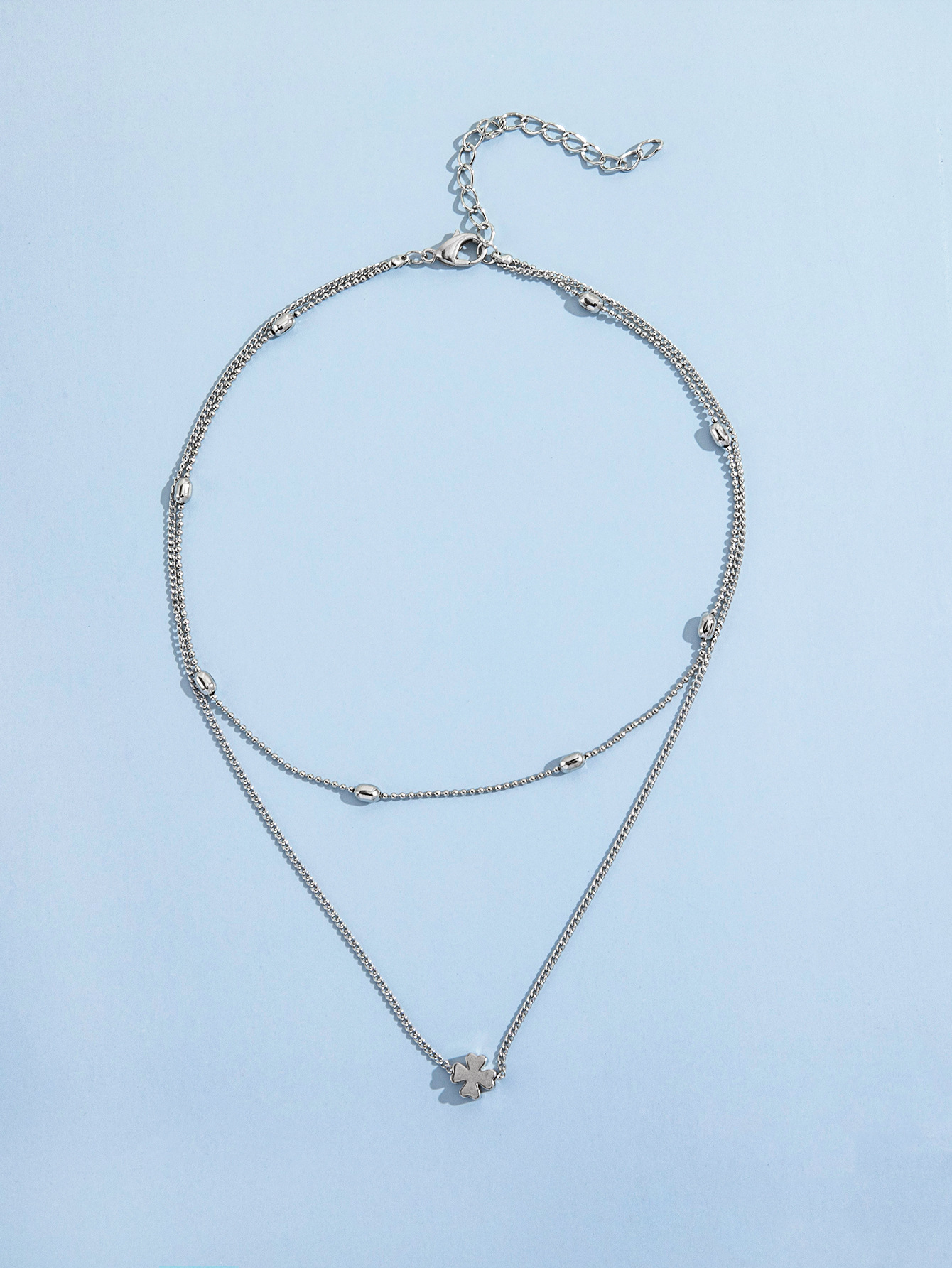 Four Petal Flower Necklace – Elegant Alloy Jewelry for Women