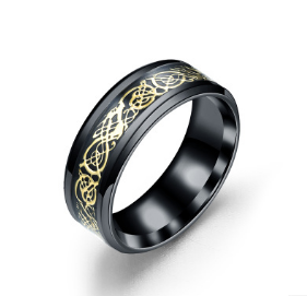 Titanium Steel Dragon Ring – Unisex Punk Style Jewelry