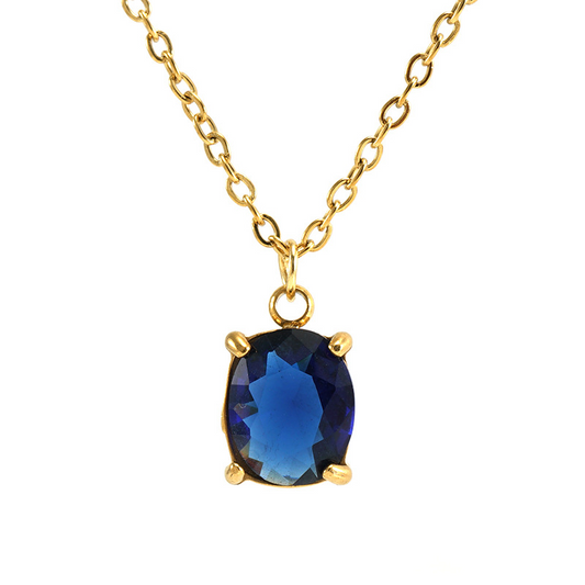 Irregular Zircon Pendant Necklace – Elegant Stainless Steel Jewelry